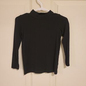 Soft Bamboo Black Long Sleeve Turtleneck Top, 2T